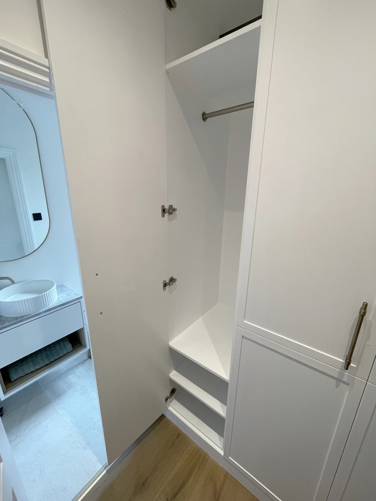 Bespoke cupboard with hanging space and lower storage